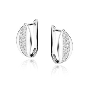 Cercei argint cu tortita cu pietre DiAmanti Z1863DER_W-DIA (Argint 925‰ 2,8 g.)